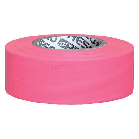 Presco Flagging Tape, Pink, 1-3/16" Wide x 300' Length, PVC, 2 mil TXP-373